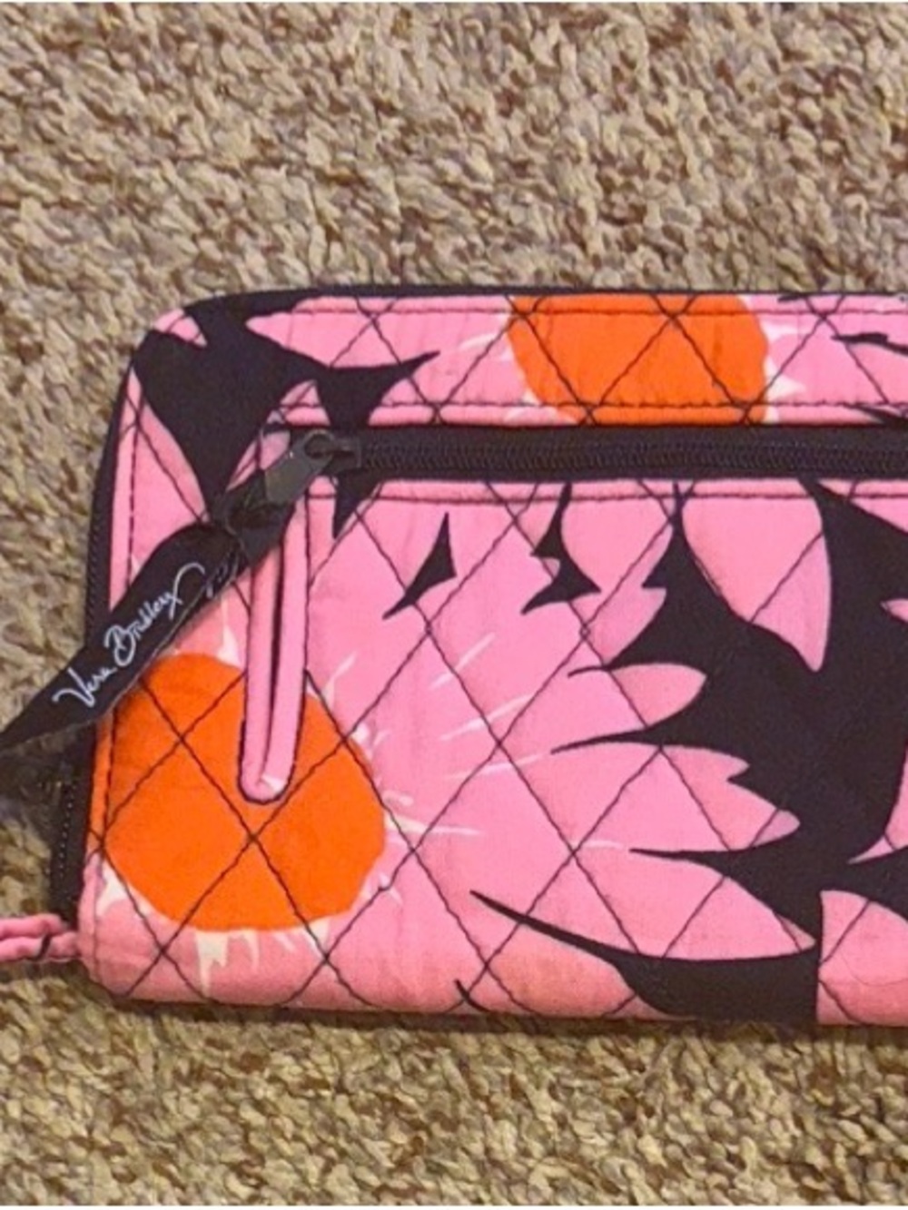 Vera Bradley Quilted Floral Zip Wallet with matching ink pen